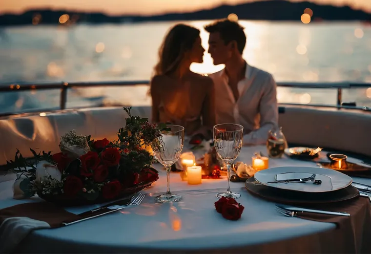Cena romántica en yate en Lima